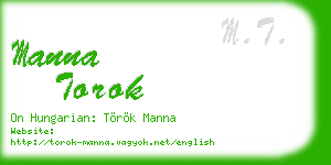 manna torok business card