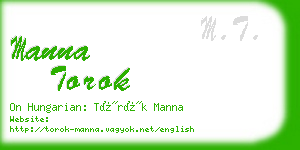 manna torok business card